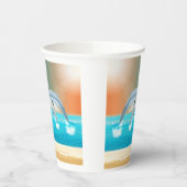 dolfijnen die in de oceaan breken papieren bekers (Links)