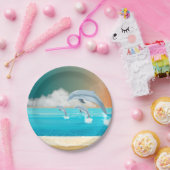 dolfijnen die in de oceaan breken papieren bordje (Feest)