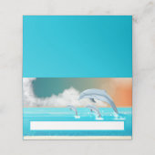 dolfijnen die in de oceaan breken plaatskaartje (Buitenkant ongevouwen)