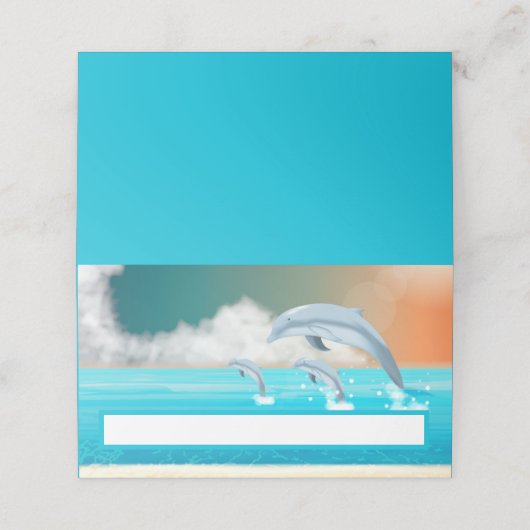 dolfijnen die in de oceaan breken plaatskaartje (Buitenkant ongevouwen)