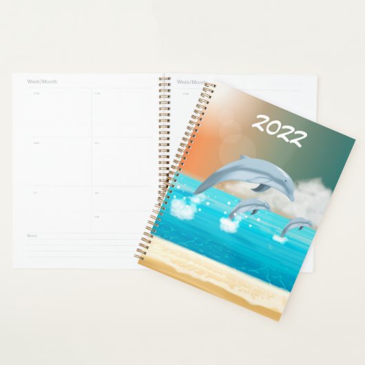 dolfijnen die in de oceaan breken planner (Display)
