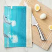 dolfijnen die in de oceaan breken theedoek (Quarter Fold)