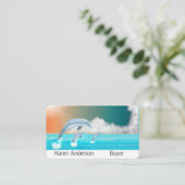 dolfijnen die in de oceaan breken visitekaartje (Staand voorkant)