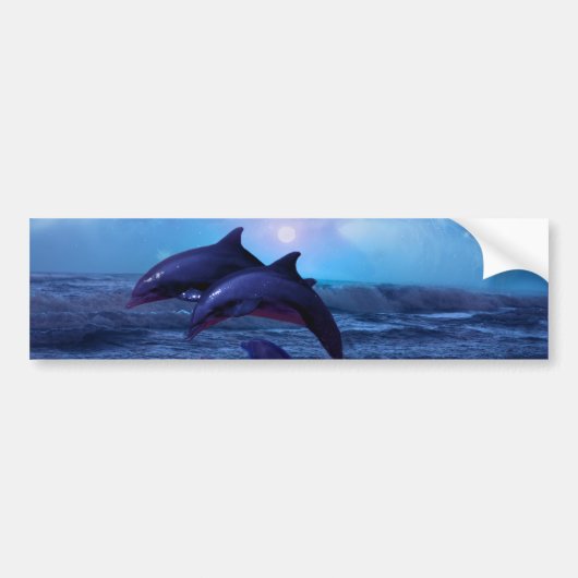 Dolfijnen die in de oceaan spelen bumpersticker (Voorkant)
