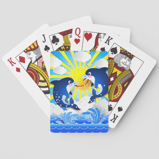 Dolfijnen die in de zon spelen pokerkaarten (Achterkant)
