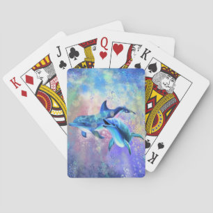 Dolfijnen die kaarten spelen