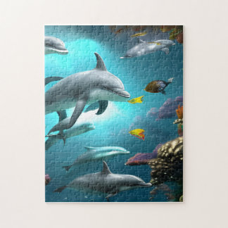 Dolfijnen die onderwater zwemmen legpuzzel