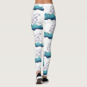 Dolfijnen die op golven rijden Custom Leggings (Achterkant)