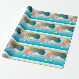 dolfijnen die springen in de oceaan cadeaupapier