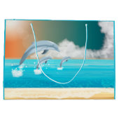 dolfijnen die springen in de oceaan groot cadeauzakje (Achterkant)
