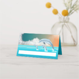 dolfijnen die springen in de oceaan plaatskaartje