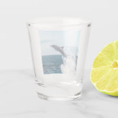 Dolfijnen die uit de oceaan ontsnappen shot glas (Achterkant)