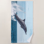 Dolfijnen die uit de oceaan ontsnappen strandlaken (Voorkant)