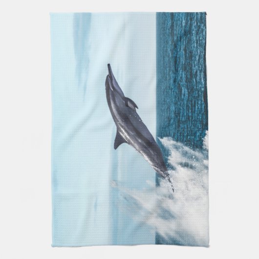 Dolfijnen die uit de oceaan ontsnappen theedoek (Verticaal)
