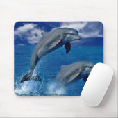 Dolfijnen die voor vreugde op een muispad springen muismat (Met muis)