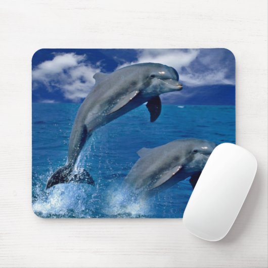 Dolfijnen die voor vreugde op een muispad springen muismat (Met muis)