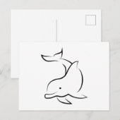 Dolfijnen Dolfijn Zee Dier Oceaan Water Cadeau Ide Briefkaart (Voorkant / Achterkant)