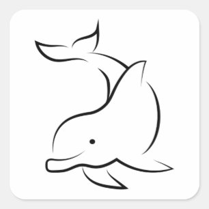 Dolfijnen Dolphin Zee Animal Ocean Water Gift Idee Vierkante Sticker