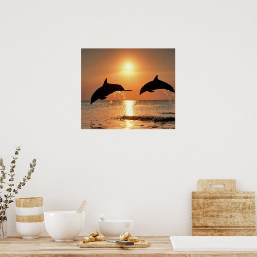 Dolfijnen door Sunset Poster (Keuken)