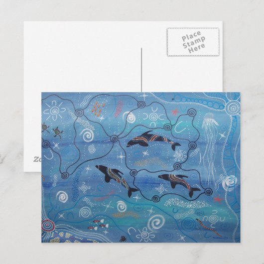 Dolfijnen dromen briefkaart (Voorkant / Achterkant)