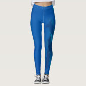 Dolfijnen en blauwe oceaan, blauwgroen en aqua, wa leggings (Voorkant)