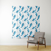 Dolfijnen en bubbels op wit. Bosbouw Wandkleed (In situ)