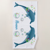 Dolfijnen en bubbels strandlaken (Voorkant)