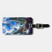 Dolfijnen en fractale kristallen bagagelabel (Voorkant horizontaal)