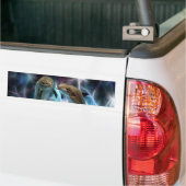 Dolfijnen en fractale kristallen bumpersticker (Op Truck)