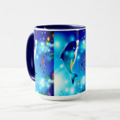 Dolfijnen en kleurrijke digitale illustratie van Z Mok (Voorkant links)