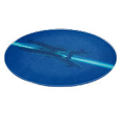 Dolfijnen en reflectie, blauwe oceaan snijplank (Hoek)