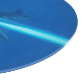 Dolfijnen en reflectie, blauwe oceaan snijplank (Hoek)