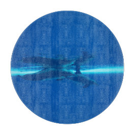 Dolfijnen en reflectie, blauwe oceaan snijplank