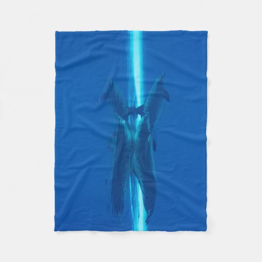 Dolfijnen en reflecties fleece deken (Voorkant)
