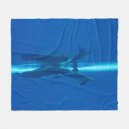 Dolfijnen en reflecties fleece deken
