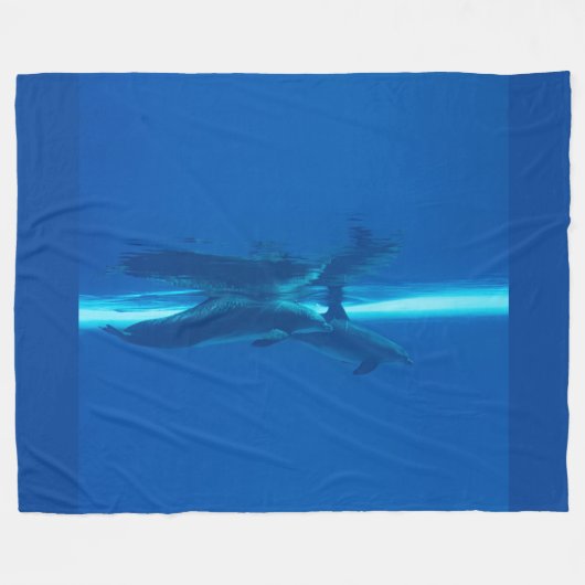 Dolfijnen en reflecties fleece deken (Voorkant (Horizontaal))