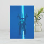 Dolfijnen en reflecties in de blauwe oceaanwateren kaart (Staand voorkant)