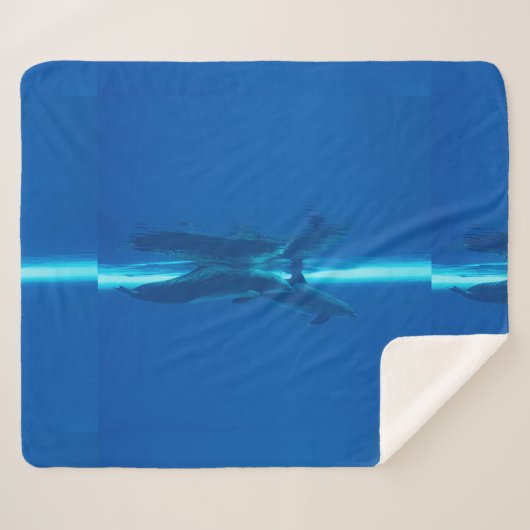 Dolfijnen en reflecties sherpa deken (Voorkant (horizontaal))