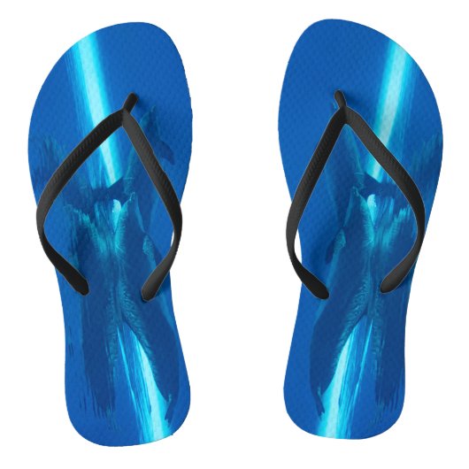 Dolfijnen en reflecties teenslippers (Voetbed)