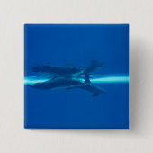 Dolfijnen en reflecties vierkante button 5,1 cm (Voorkant)
