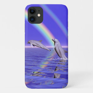 Dolfijnen en regenboog iPhone 11 hoesje