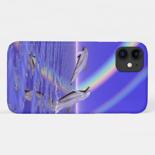 Dolfijnen en regenboog Case-Mate iPhone case (Achterkant (horizontaal))