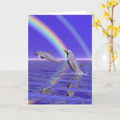 Dolfijnen en Regenboog Kaart (Gele Bloem)