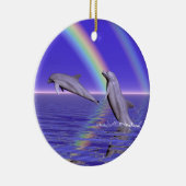 Dolfijnen en regenboog keramisch ornament (Rechts)