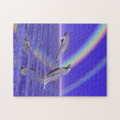 Dolfijnen en regenboog legpuzzel (Horizontaal)