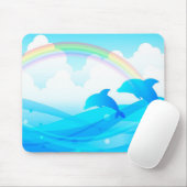 Dolfijnen en regenboog muismat (Met muis)