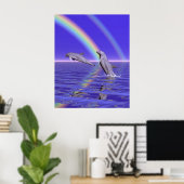 Dolfijnen en Regenboog Poster (Thuiskantoor)