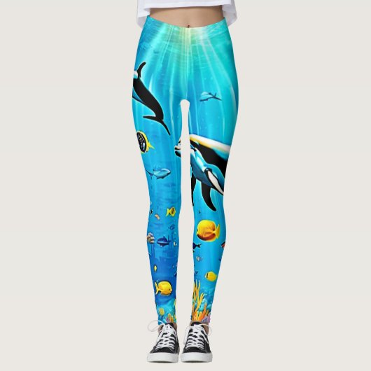 Dolfijnen en rif: onderwatervreugde leggings (Voorkant)