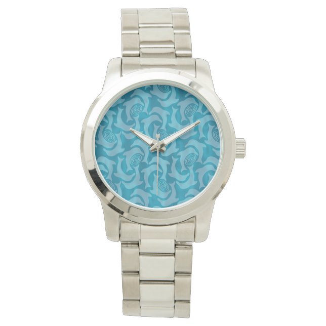 Dolfijnen en Ripples Turquoise Blauw horloge (Voorkant)