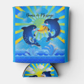 Dolfijnen en Sun personaliseren Jouw naam of tekst Blikjeskoeler (Voorkant)